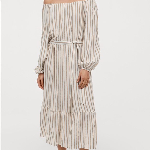 H&M Dresses & Skirts - Striped Maxi Dress With Tie